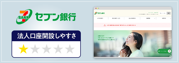 セブン銀行の法人口座開設しやすさ